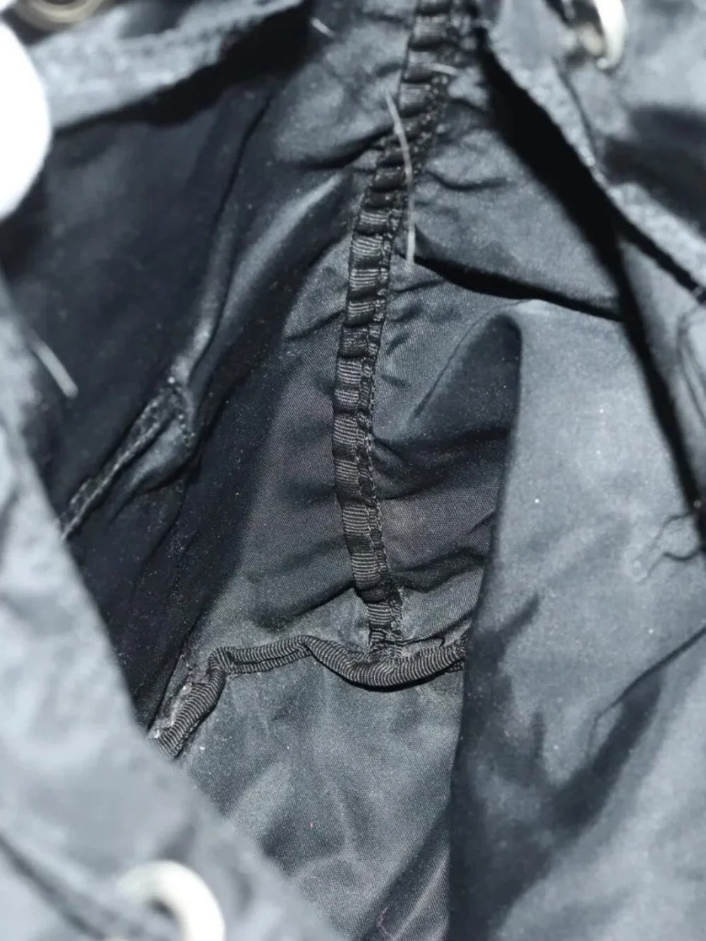PRADA Backpack Nylon Black Silver Auth bs33077